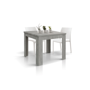 Mesa de Comedor Extensible Isabel de 90 a 180 cm, Acabado en Melamina Gris Cemento, para Uso Interior - Product Image 1