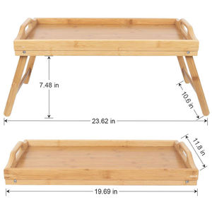 Bán Buôn Tre Khay Máy Tính Tre Xách Tay Bàn Ăn Nhẹ Với Gấp Chân Thực Phẩm Ăn Sáng Giường Phục Vụ Khay - Product Image 5