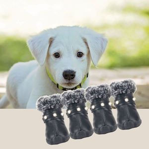 ब्रांड चमड़े गर्म सर्दियों फैशन छोटे कुत्ते के जूते के साथ जूते मोजे खरगोश फर जूते शीर्ष टेडी छोटे कुत्ते के लिए पालतू - Product Image 6