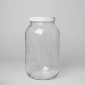 Barattolo di Vetro a Bocca Larga da Un Gallone per Conservazione Alimenti, Vaso in Vetro con Coperchio in Plastica 4L 128oz, Multifunzione per Cucina CLASSIC - Product Image 1