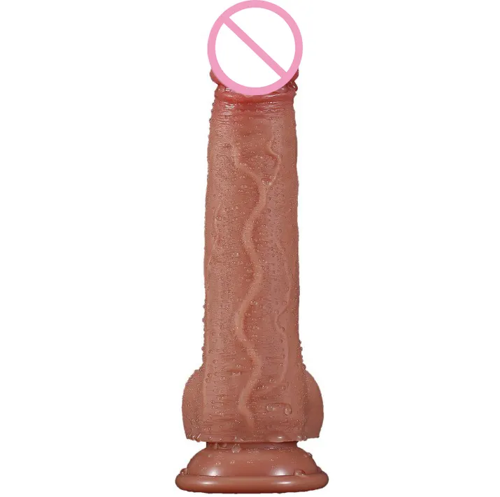 Safety silicone massager, hands-free strong suction cup, soft and realistic dildo female sex toy