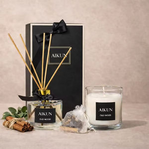 Coffret Cadeau de Bougies Parfumées en Cire de Soja Premium AIKUN Personnalisé Boîte Luxe pour Anniversaire Saint-Valentin Diwali - Diffuseur à Bâtonnets en Gros - Product Image 1
