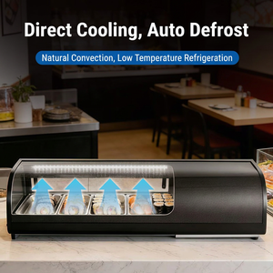Vitrina Refrigerada para Sushi, Mostrador Refrigerado para Exhibición, 4-6 Recipientes GN 1/3, Acero Inoxidable, Termostato Digital - Product Image 2