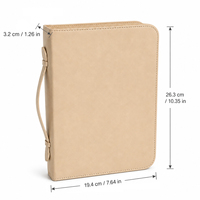 Étui de protection pour Bible en cuir PU gaufré avec logo personnalisé, fermeture éclair, couverture rigide, pour cadeaux d'église