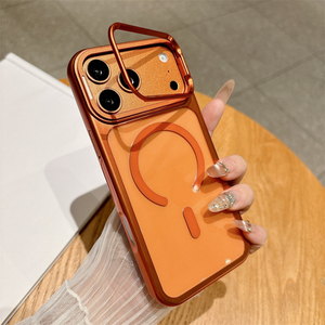 for iphone 17 16 electroplated luxury phone case,for iphone 17 pro max magnetic case with <b>stand</b> camera protection unbranded - Product Image 1