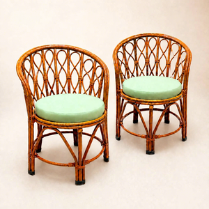 Ensemble de chaises de jardin en bambou, mobilier d'extérieur avec coussins, chaises de patio modernes du milieu du siècle, structure durable, pieds coniques, haute qualité - Product Image 2