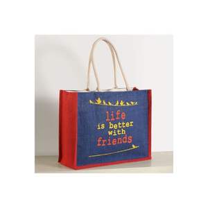 Sac de jute de grande taille personnalisé poignée en corde couleur naturelle sac de shopping de cuisine broderie lettre imprimée sac à déjeuner Logo - Product Image 4