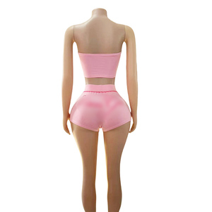 F1360-new arrivi 2025 Casual Set di pantaloncini e pantaloncini 2 pezzi di <span class=keywords><strong>abbigliamento</strong></span> donna due pezzi - Product Image 6