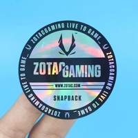 Adhesivo de holograma personalizado troquelado, logotipo de vinilo láser arcoíris, impresión decorativa, efecto holográfico