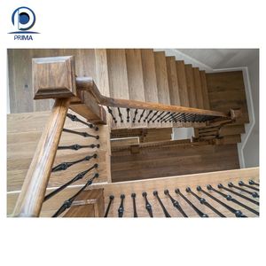 Elegante Escalera <span class=keywords><strong>de</strong></span> Madera con Pasamanos Curvo que Muestra un Diseño Clásico <span class=keywords><strong>y</strong></span> una Fina Artesanía - Product Image 3