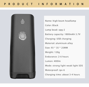 <span class=keywords><strong>Phare</strong></span> avant de vélo 1800mAh Rechargeable par USB, éclairage de vélo <span class=keywords><strong>vtt</strong></span> 3 modes <span class=keywords><strong>Led</strong></span>, <span class=keywords><strong>phare</strong></span> de cyclisme étanche - Product Image 4