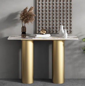 Pieds en acier inoxydable de conception simple, <span class=keywords><strong>table</strong></span> de <span class=keywords><strong>console</strong></span> noire et dorée, mobilier de salon moderne, <span class=keywords><strong>table</strong></span> d'entrée - Product Image 4