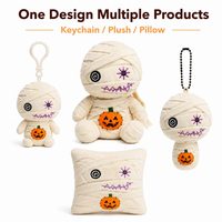 Peluche de momie d'Halloween personnalisée, personnage de la ferme de citrouilles en peluche douce, rembourrage en coton PP, matériau polyester, pour cadeau de fêtes, faible coût
