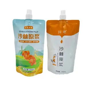 Custom Food Grade Beverages Fruit Juice Baby Food Pouch Bags Squeeze Pouch Packaging for honey