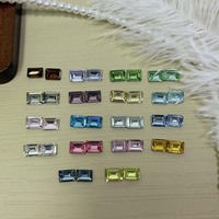 Plus de 20 couleurs de strass pour ongles en forme de rectangle émeraude, cristal K9, pierres plates en vrac pour la décoration professionnelle des salons de manucure