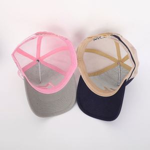 Venta al por mayor de encargo de alta calidad BSCI diseño de fábrica bordado 5 paneles papá sombrero tejido parche clásico para hombre gorra de camionero Gorras de algodón - Product Image 6