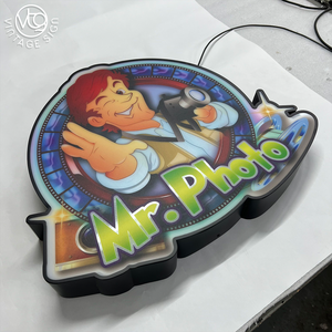 Insegna Luminosa LED Personalizzata con Logo Cartoon Mr. Photo, Stampa Completa per Studio Fotografico e Vetrina Negozio - Product Image 2