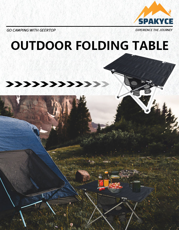 SPAKYCE Rectangle Portable Folding Camping Table Courtyard Lightweight Aluminum Folding