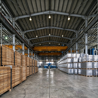 Gudang Struktur Baja untuk Pusat Logistik Bangunan Gudang Prefab Bentangan Lebar Desain Plafon Tinggi