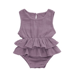 Venta al por mayor, <span class=keywords><strong>precio</strong></span> de fábrica, Seersucker estilo bebé niños ropa de verano recién nacido ropa de bebé mono ropa de bebé - Product Image 2