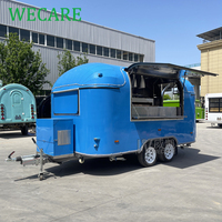 WECARE Chariots de nourriture mobiles, bar à boissons, remorque à thé Boba, camion de nourriture pour kebab turc et crêpes avec équipement de cuisine complet
