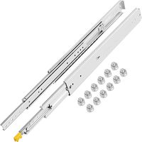 Glissière de tiroir verrouillable robuste AOLISHENG D7625 76 mm, capacité de charge 220 kg, acier laminé à froid, extension complète, silencieuse, pour cuisine et extérieur