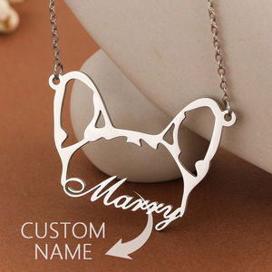 Duoying Prata Pássaro Anjo Asas Cão Orelha Colar Personalizado Natal Presente Nome Colar - Product Image 6