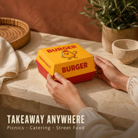 Custom Burger Takeaway Paper Box Disposable Food Packaging for Fast Food