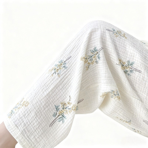 Nuovo <span class=keywords><strong>Pigiama</strong></span> Cinese in <span class=keywords><strong>Cotone</strong></span> Lavorato a Maglia per <span class=keywords><strong>Donna</strong></span>, Estivo Primaverile Autunnale, Doppia Garza, Stile Guofeng, Maniche Lunghe, Motivo Floreale, Vita Elastica, Morbido per Casa - Product Image 6