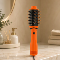 Brosse à air chaud ionique professionnelle 2-en-1, sèche-cheveux et lisseur