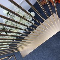 Support de décoration de scène de mariage et de fête, support de fleurs doré en fer de 2 m, arche de toile de fond de mariage