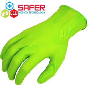 Gants verts jetables en nitrile boîte de 100 pièces vente en gros de gants en nitrile sans poudre fabricants de gants colorés sans latex - Product Image 1