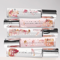 HANDAIYAN Huile à lèvres liquide hydratante et repulpante 2 couleurs, effet brillant, waterproof, non-collante, avec fleurs naturelles, maquillage pour les lèvres