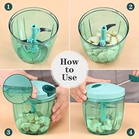 Multifunctionele plastic handmatige uien- en knoflookhakker, ecologisch vriendelijke voedselhakker