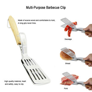 Espátula de barbacoa 2 en 1 de acero inoxidable de doble cara, pala para barbacoa, herramienta de camping, pinza para alimentos, pinzas para voltear, <span class=keywords><strong>utensilios</strong></span> de <span class=keywords><strong>cocina</strong></span> - Product Image 5