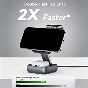 <span class=keywords><strong>Chargeur</strong></span> sans fil 3-<span class=keywords><strong>en</strong></span>-1 portable haut de gamme, léger et réglable, 15W à charge rapide, certifié et tendance, pour Phone 15 Pro Max - Product Image 4