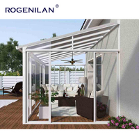 Rogenilan al aire libre aislamiento térmico jardín casa de cristal Sunroom casa comercial de aluminio doble vidrio Solarium