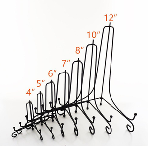 Masa üstü siyah 4 "12" katlanır Metal standı kesme tahtası ekran rafları döşeme tutucu demir şövale plaka ekran - Product Image 2