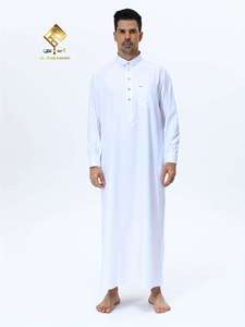 Qamis arabe élégant pour homme – Robe de prière douce et respirante à manches longues, lavable en machine, polyvalente toutes saisons, excellente idée pour cette année - Product Image 6