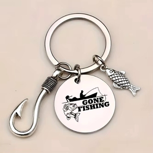 Portachiavi 'You're My Catch' per Pescatori, Ciondolo a Forma di Amo in Acciaio Inox, Regalo per Pescatori e Coppie Romantiche - Product Image 3