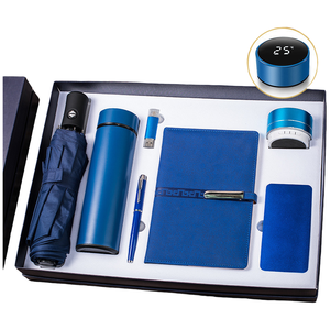 Artículos de regalo de lujo promocionales personalizados Paquete de caja de regalo de negocios de cuaderno de cuero con bolígrafo y controlador USB Juegos de regalo corporativo - Product Image 3