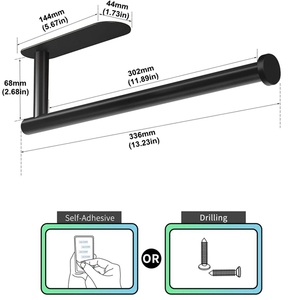 <span class=keywords><strong>Porte</strong></span>-serviettes en acier inoxydable HF pour <span class=keywords><strong>cuisine</strong></span>, à fixer sous l'armoire ou au mur, avec support adhésif - Product Image 3