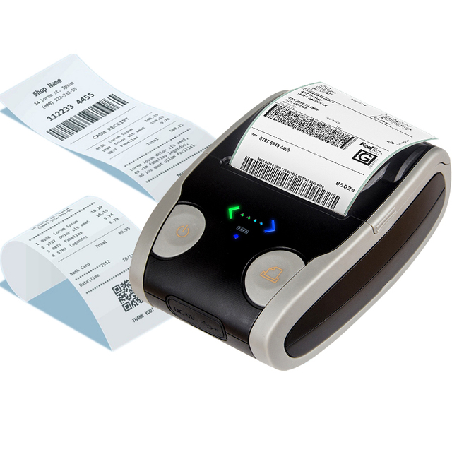 QS 58mm Portable Barcode Printer 2 Inch Mini Pocket POS Thermal Mobile Receipt Printer Android Handheld Wireless Sticker Printer
