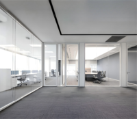 Cloisons de séparation en verre modulaires pour bureaux, murs de division autonomes pour espaces de travail