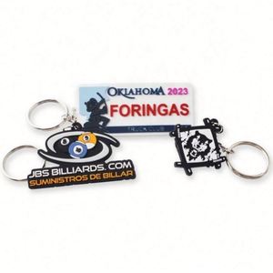 Customizable 2D Logo Keychains Rubber PVC Cute <b>Key</b> <b>Rings</b> with Personalized Letter Promotional Carabiners - Product Image 2