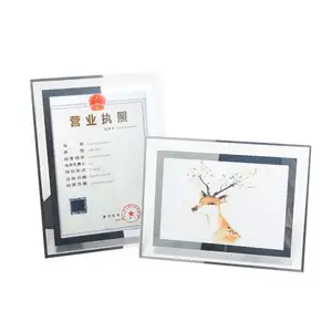 High Quality Creative 5 Inch 6 Inch Glasses Frames Business A4 Glass Crystal Picture Photo Frame