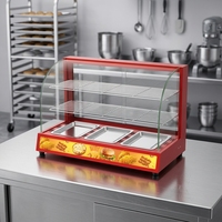 Vitrine chauffante commerciale pour aliments avec façade en verre électrique et chauffe-plats pour boulangeries, restaurants et snack-bars