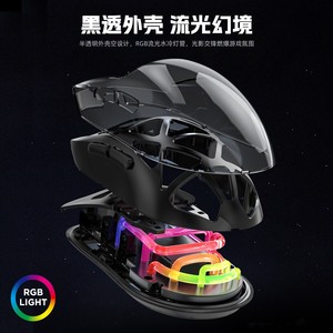 Tri Mode RGB Transparent Gaming <b>Mouse</b> 2.4G <b>Wireless</b> <b>Rechargeable</b> Optical <b>Mouse</b> With Illuminated Design For Esports - Product Image 4