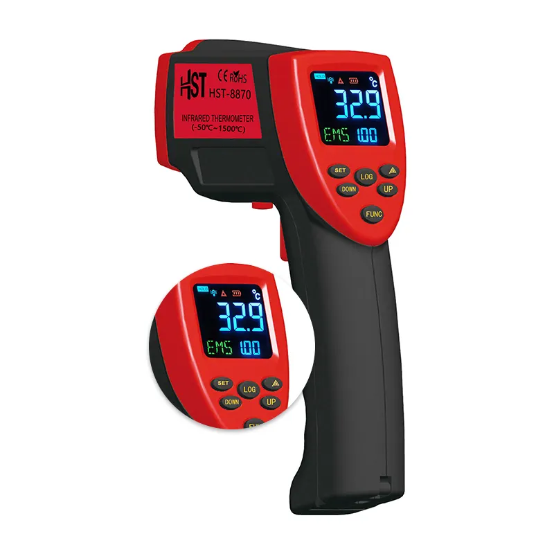 1800C Digital Thermometer Laser Color Display Laser Infrared Thermometer for Industry