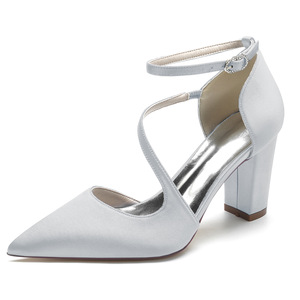 <span class=keywords><strong>Scarpe</strong></span> da <span class=keywords><strong>Sposa</strong></span> di Lusso con Tacco Quadrato, <span class=keywords><strong>Comode</strong></span> Calzature <span class=keywords><strong>Bianche</strong></span> Slip-On per la <span class=keywords><strong>Sposa</strong></span>, Primavera-Estate - Product Image 5